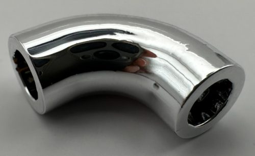 25214 Chrome Silver Brick, Round 1 x 1 d. 90 Degree Elbow - No Stud - Type 2 - Axle Hole  Very similar item: 71076  Custom Chromed by Bubul