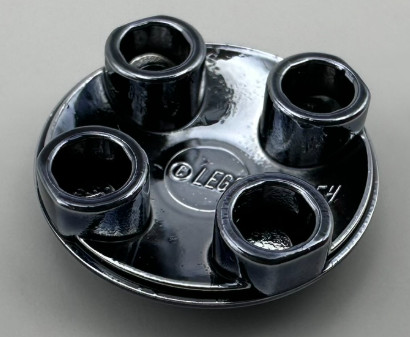 2654, 54196 | Chrome Titan Plate, Round 2 x 2 with Rounded Bottom (Boat Stud) | Custom Chromed by Bubul