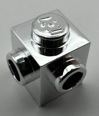 26604  Chrome Silver Brick, Modified 1 x 1 with Studs on 2 Sides, Adjacent  Custom Chromed by BUBUL