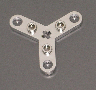 Chrome Silver Technic, Plate Rotor 3 Blade with Toothed Ends and 3 Studs (Propeller)   Part:2712  chromed by Bubul