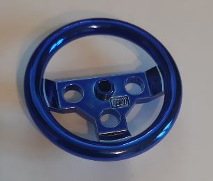 2741_BLUE Chrome BLUE Technic, Steering Wheel Large  2741 Custom Chromed by BUBUL