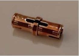 2780 Chrome Copper Technic, Pin with Friction Ridges Lengthwise WITH Center Slots Custom Chromed by BUBUL