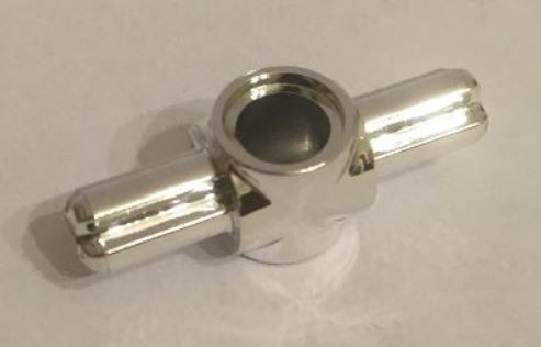 27940 Chrome Silver Technic, Axle and Pin Connector Hub with 2 Axles Custom Chromed by BUBUL