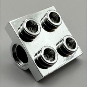   2817 | Chrome Silver Plate, Modified 2 x 2 with Pin Holes | Custom Chromed by BUBUL