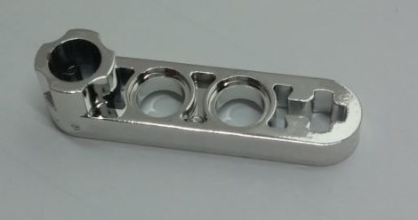 Chrome Silver Technic, Liftarm 1 x 4 Thin with Stud Connector  Part: 2825 Custom chromed by Bubul