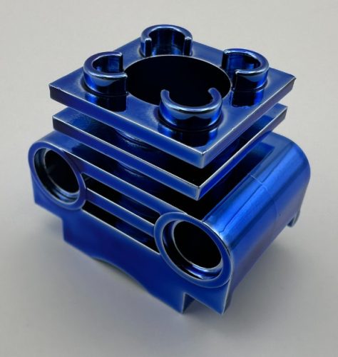 2850b Chrome BLUE Technic Engine Cylinder  Custom chromed by Bubul