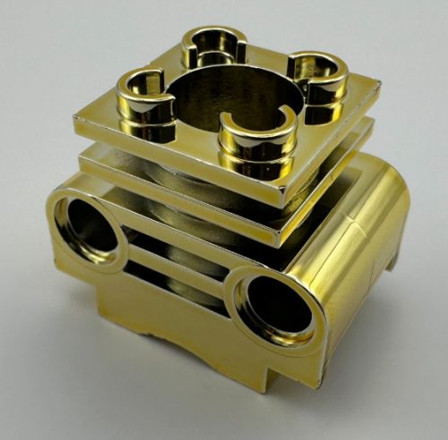 2850b Chrome Gold Technic Engine Cylinder  Part 2850b   Custom chromed by Bubul