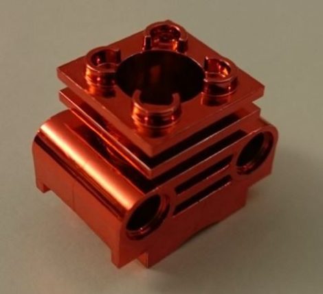 2850b_RED Chrome-Red Technic Engine Cylinder  Part 2850b   Custom chromed by Bubul