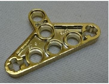 2905 Chrome Gold Technic, Liftarm Triangle Thin  part: 2905 or 99773  Custom Chromed by BUBUL