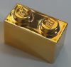 3004 Chrome GOLD Brick 1 x 2 Chromed by Bubul