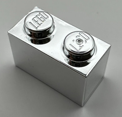 3004 | Chrome Silver Brick 1 x 2 | Custom Chromed by Bubul