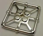   Chrome Silver Plate, Modified 2 x 2 with Bar Frame Square number: 30094 Custom Chromed by Bubul