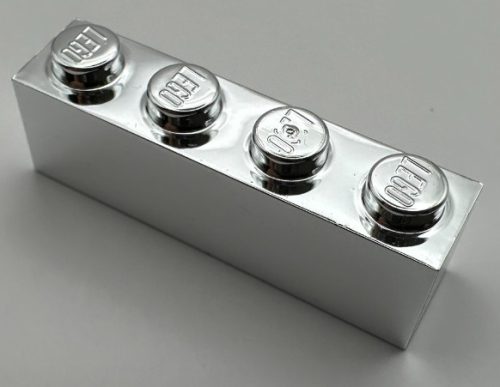 3010 | Chrome Silver Brick 1 x 4 | Custom Chromed by BUBUL