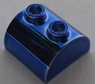 30165 Chrome BLUE Brick, Modified 2 x 2 Curved Top with 2 Top Studs Custom Chromed by BUBUL