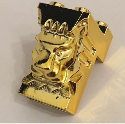 30274 Chrome Gold Brick, Modified 2 x 3 x 3 with Cutout and Lion Head  Custom chromed by BUBUL