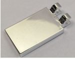   Chrome Silver Tile, Modified 2 x 3 with 2 Clips (thick open O clips)  30350 b 30350b Custom Chromed By BUBUL
