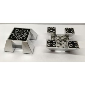   Chrome Silver Slope, Inverted 65 6 x 6 x 2 Quad with Cutouts  30373 Custom Chromed by BUBUL