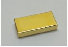 3069b_Chrome GOLD Tile 1 x 2 with Groove   3069 3069b  Custom chromed by Bubul