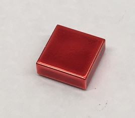 3070b_Chrome-RED  Tile 1 x 1 with Groove  part 3070 3070b  Custom Chromed by Bubul