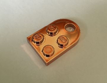 3176 Chrome COPPER Plate, Modified 3 x 2 with Hole  Custom Chromed by BUBUL