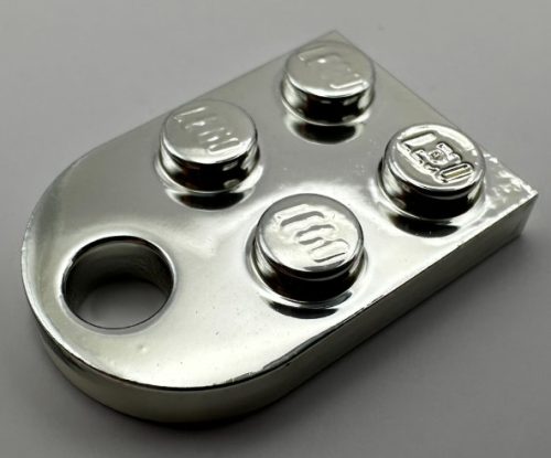 3176 Chrome Silver Plate, Modified 3 x 2 with Hole  Part:3176 chromed by Bubul