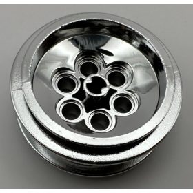   32020 Chrome Silver Wheel 43.2mm D. x 18mm (extended axle stem)   32020 or similar 86652  Custom chromed by Bubul