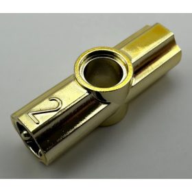   32034 | Chrome Gold Technic, Axle and Pin Connector Angled #2 - 180 degrees | Custom Chromed by BUBUL