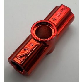   32034 | Chrome Red Technic, Axle and Pin Connector Angled #2 - 180 degrees | Custom Chromed by BUBUL