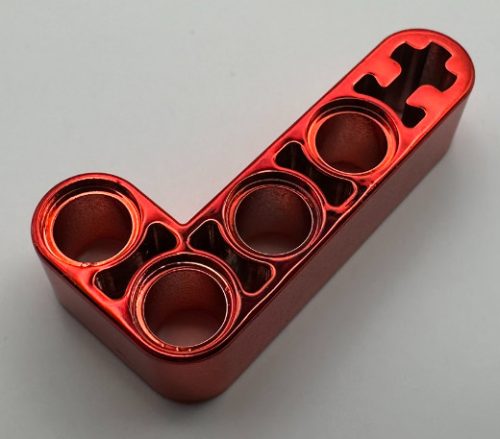 32140 Chrome RED Technic, Liftarm 2 x 4 L-Shape Thick  32140 Custom Chromed by BUBUL