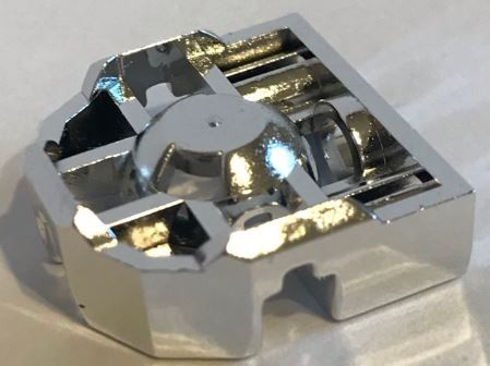 32172 Chrome Silver Technic, Pin Connector Block 3 x 3 x 1 Custom Chromed by BUBUL