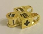   32174 Chrome Gold Technic, Axle Connector 2 x 3 with Ball Socket, Open Sides Custom Chromed by BUBUL