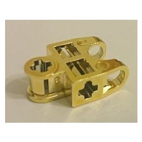   32174 Chrome Gold Technic, Axle Connector 2 x 3 with Ball Socket, Open Sides Custom Chromed by BUBUL