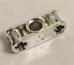 Chrome Silver Technic, Axle and Pin Connector Perpendicular 3L with Center Pin Hole  32184 Custom Chromed by BUBUL