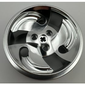   32197 Chrome Silver Wheel 81.6 x 34 ZR Three Spoke Swirl  Custom Chromed by BUBUL