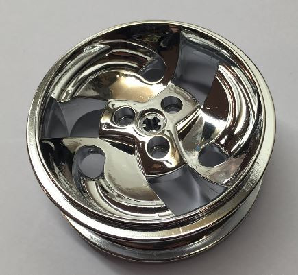 32197 Chrome Silver Wheel 81.6 x 34 ZR Three Spoke Swirl  Custom Chromed by BUBUL