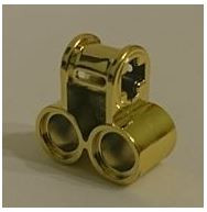 32291 Chrome Gold Technic, Axle and Pin Connector Perpendicular Double  32291 or 42163   Custom Chromed by BUBUL