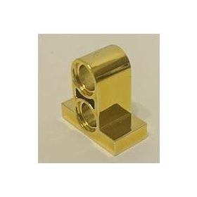   32530 Chrome Gold Technic, Pin Connector Plate 1 x 2 x 1 2/3 with 2 Holes (Double on Top)  Custom Chromed by BUBUL