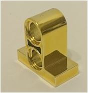 32530 Chrome Gold Technic, Pin Connector Plate 1 x 2 x 1 2/3 with 2 Holes (Double on Top)  Custom Chromed by BUBUL