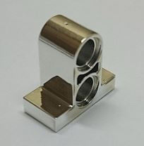 Chrome Silver Technic, Pin Connector Plate 1 x 2 x 1 2/3 with 2 Holes (Double on Top)  32530 Custom Chromed by BUBUL