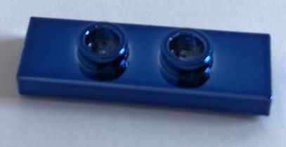 34103 Chrome BLUE Plate, Modified 1 x 3 with 2 Studs (Double Jumper)  Custom Chromed by BUBUL