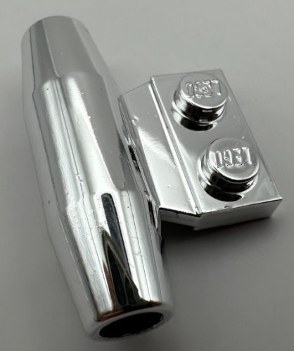 Chrome Silver Engine, Smooth Small, 1 x 2 Side Plate (Undetermined Type) Part:3475 chromed by Bubul