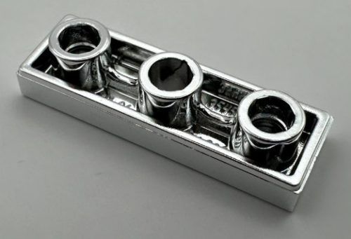 35459 | Chrome Silver Tile, Modified 1 x 3 Inverted with Hole | Custom Chromed by BUBUL