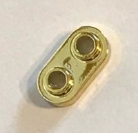 35480 Chrome GOLD Plate, Modified 1 x 2 Rounded with 2 Open Studs 35480  Custom Chromed by BUBUL