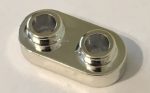   35480 Chrome Silver Plate, Modified 1 x 2 Rounded with 2 Open Studs 35480  Custom Chromed by BUBUL