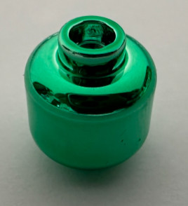 3626 Chrome Green Minifig, - Head (Plain) - Hollow Stud   3626c or 30011c or 3626  Custom Chromed by BUBUL