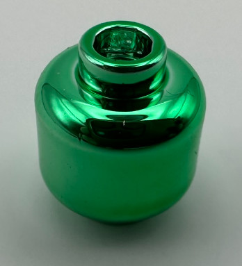 3626 Chrome Green Minifig, - Head (Plain) - Hollow Stud   3626c or 30011c or 3626  Custom Chromed by BUBUL