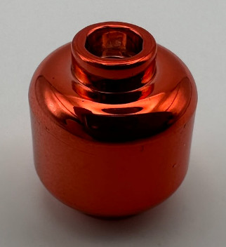 3626 Chrome RED Minifig, - Head (Plain) - Hollow Stud   3626c or 30011c or 3626  Custom Chromed by BUBUL