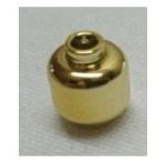   3626 Chrome Gold Minifig, Head (Plain) - Stud Recessed   3626c or 30011c or 3626
