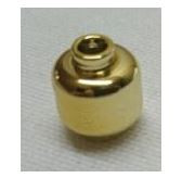 3626 Chrome Gold Minifig, Head (Plain) - Stud Recessed   3626c or 30011c or 3626