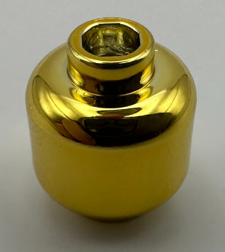 3626 Chrome Gold Minifig, Head (Plain) - Stud Recessed   3626c or 30011c or 3626